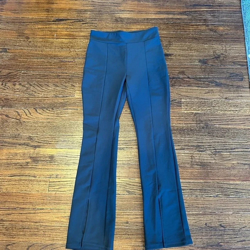 Girls High Rise Flare Pants (Black and Grey Pair)